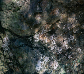 Texture of rocks under water