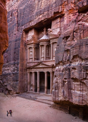 Al-Khazneh is one of the most elaborate temples in Petra, a city of the Nabatean Kingdom inhabited by the Arabs in ancient times.