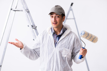 Painter working at construction site