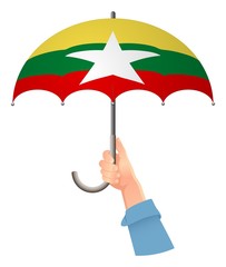 Burma flag umbrella