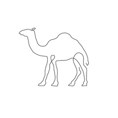 Camel line art icon logo design vector illustration 