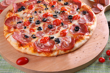 pizza with salami