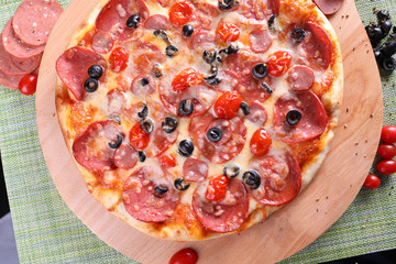 pizza with salami