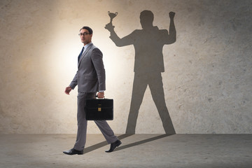 Obraz premium Businessman in great achievement concept