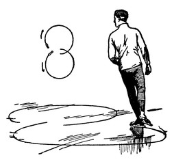 Skating Figure eight vintage illustration. © Morphart