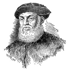 Ferdinand Magellan, vintage illustration