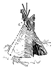 Native American Wigwam vintage illustration. © Morphart