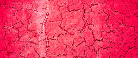 Obraz premium Bloody red cracked panoramic surface.
