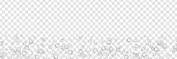 Vector realistic isolated champagne bubbles for template and layout covering on the transparent background. Concept of Merry Christmas and Happy New Year.