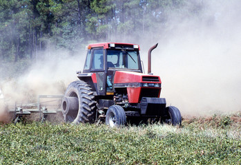 farming, tractor in peanut field