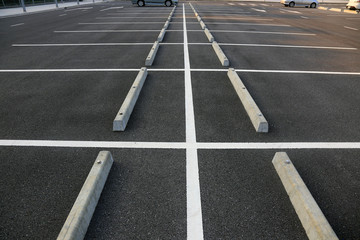 Empty parking with white marking line