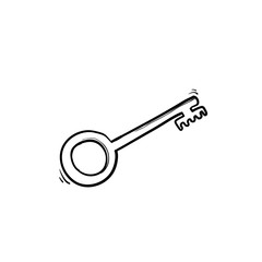 doodle key illustration with handdrawn doodle style vector