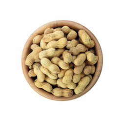 peanuts in closeup isolated on white background