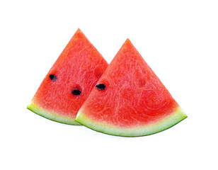 Sliced of watermelon isolated on white background
