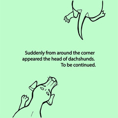 Poster with a dog Dachshund. Vector illustration.