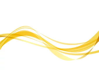 Zelfklevend Fotobehang Abstracte golf Abstracte gladde curve golf geel