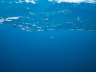 Aerial view of Vancouver bay and mountain