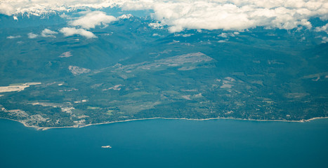 Fototapeta na wymiar Aerial view of Vancouver Bay