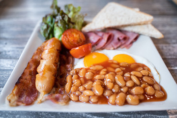 delicious american breakfast for eat