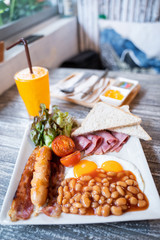 delicious american breakfast for eat