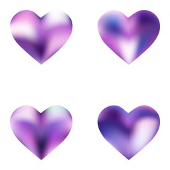 Collection of gradient backgrounds hearts.