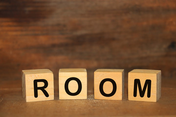 the word in wood type