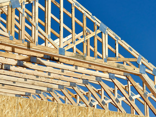 Construction carpentry roof truss raised center 3