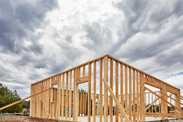 Construction Jobsite Frame Up Storm Clouds