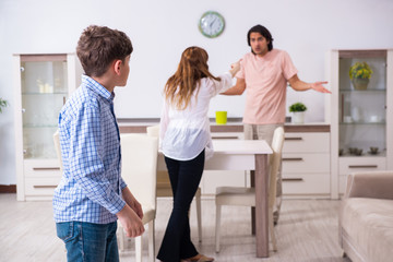 Family conflict with husband and wife and child