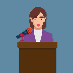 woman speaker isolated vector illustration