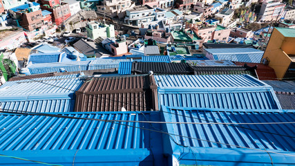 Obraz premium the blue roof of Gamcheon Culture Village in Busan, South Korea