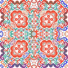 Ethnic ceramic tile in mexican talavera.