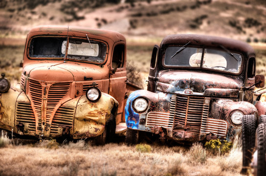 old car in desert