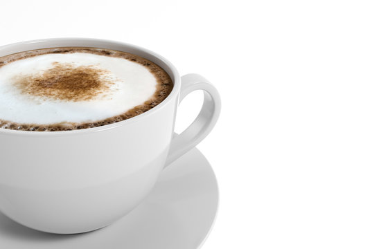 Coffee cup isolated with clipping path on white background, 3d rendering