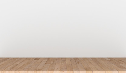 Empty top wooden table on white concrete background, Empty ready for your product display or montage, 3D rendering