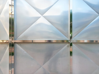 Full Frame Background of Door with Welded Stainless Steel Frames and Plates