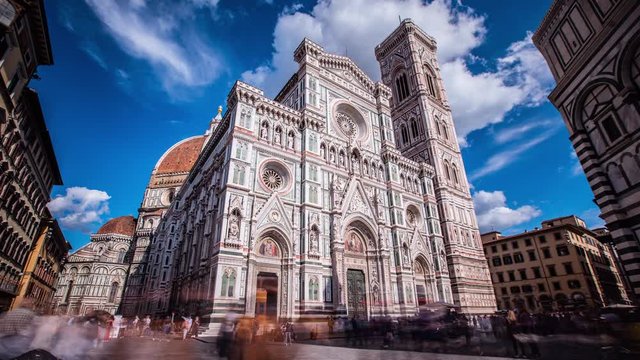 Time Lapse - Clouds over Duomo Santa Maria del Fiore - Florence Italy