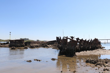Rusting Shipwreck at Stockton Hunter River Australia