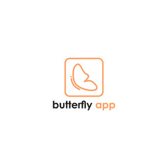 Butterfly App line art logo design inspiration - vector