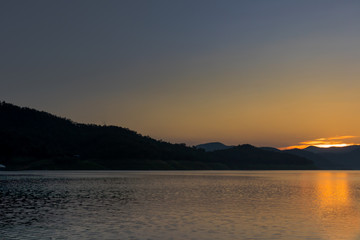 sunset on lake