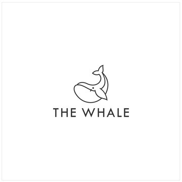 Line The Whale logo design inspiration - vector