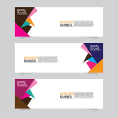 Vector abstract design web banner template. Web Design Elements - Header Design. Abstract geometric web banner template on grey background.Modern banner.