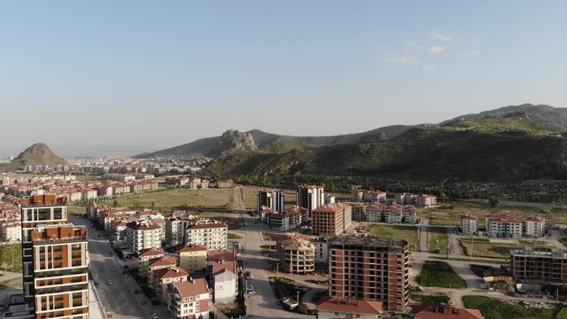 Drone view of Afyon city in Turkey