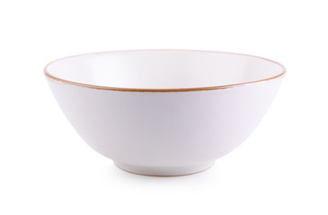 Empty white bowl on white background