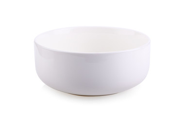 Empty white bowl on white background