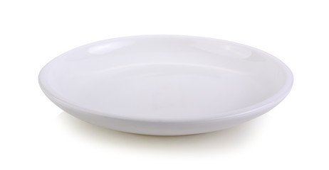 White plate on white background