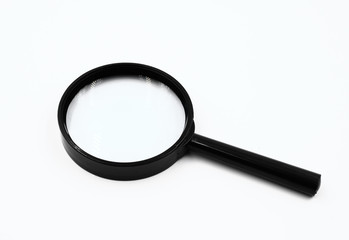 Magnifying glass on white background.