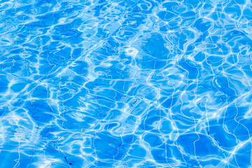 Surface of blue water wave in swimming pool, Pool water background.