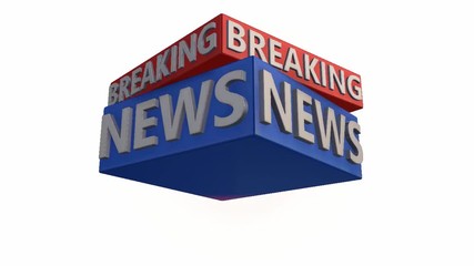 Spinning Breaking News Animation on a white background.