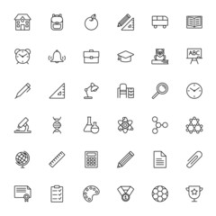 Fototapeta premium Education vector eps10 thin line icons collection set.